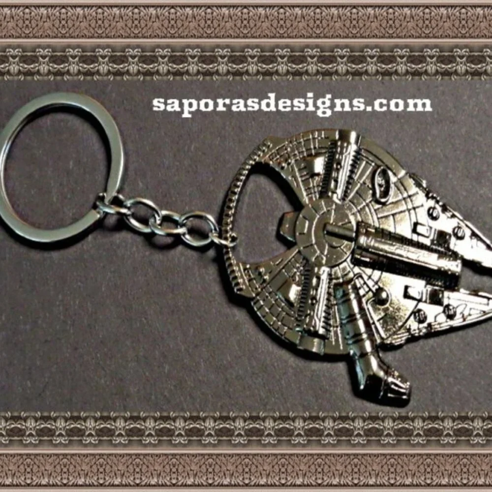 Star Wars Millenium Falcon Theme Gun Metal Keychain
